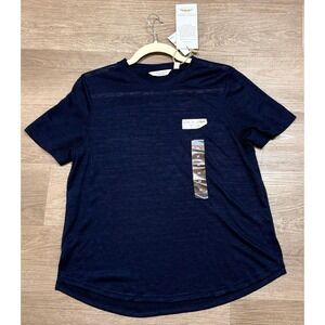 NWT Earth Yoga Navy Blue Tee Sustainable Soft Minimalist Top Size M